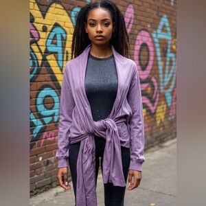 Moda International Lavender Wrap Cardigan